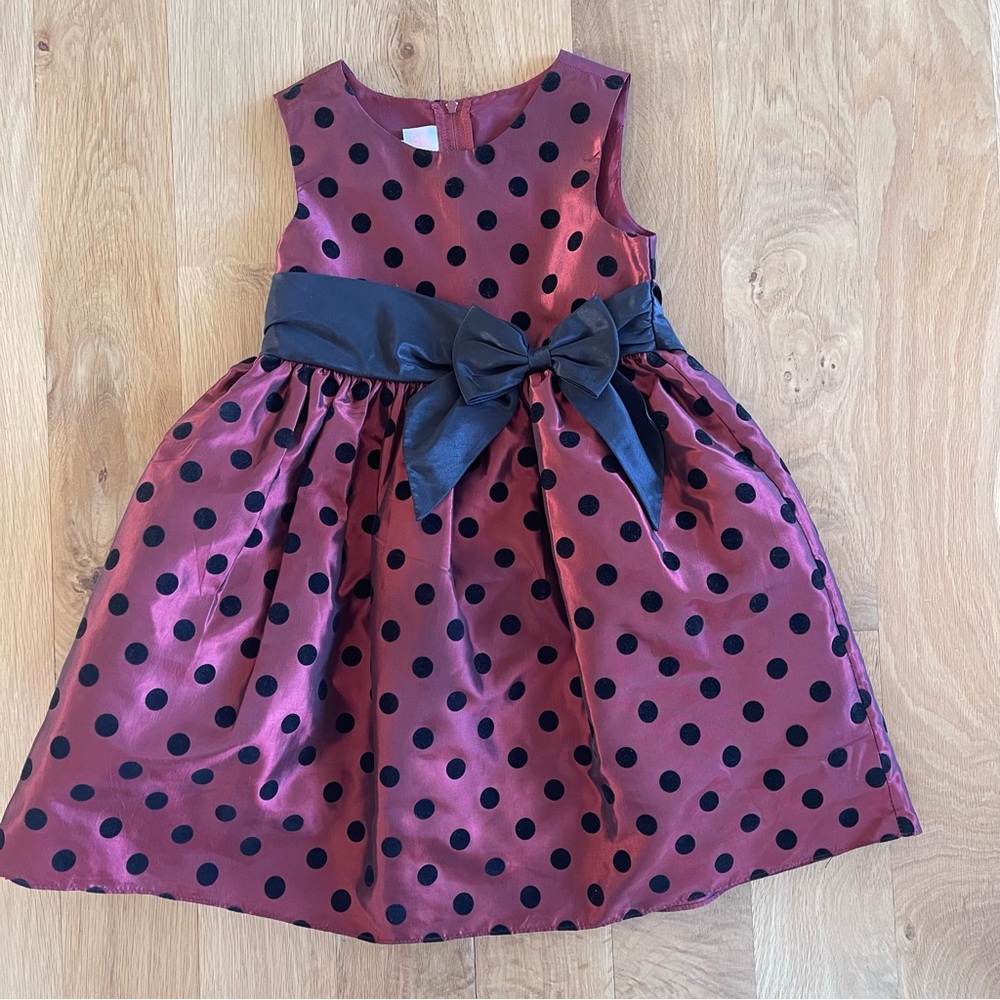 LA PRINCESS Girls' Polka Dot Dress with Bow
